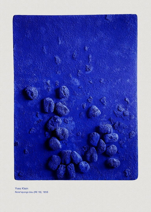 Yves Klein Blauw Spons Reliëf RE 19 1958 - Poster 50×70 cm – Paper
