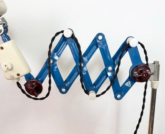 Image 1 of Industrial East German Scissor Lamp from VEB Zweckleuchtenbau Dresden, 1950s