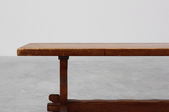 Image 1 of Rustic Oak Bench with Nice Patina, France ca. 1900