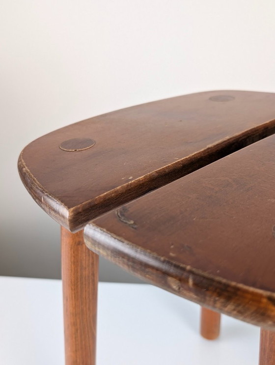 Image 1 of Coppia di sgabelli in legno di Pierre Gautier Delaye, Francia, anni '60