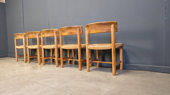 Image 1 of Rainer Daumiller grenenhouten eetkamerstoelen voor Hirtshals Savvaerk - set van 5 - jaren 70