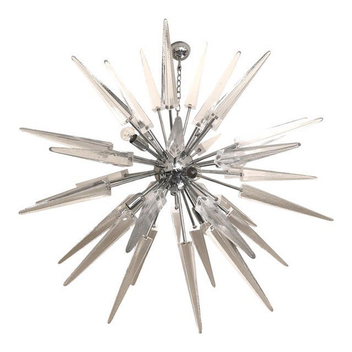 Lámpara de araña Sputnik contemporánea de cristal de Murano con forma de espiga