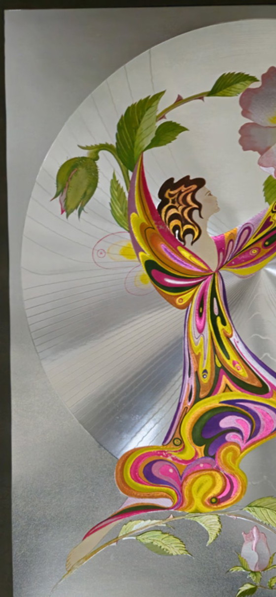 Image 1 of Vintage silkscreen print signed Michelle Emblem – 1970s