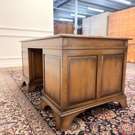 RAC Engels Chesterfield Bureau Groen Leder Eik – Royal Antique Collection, Leather, Wood (photo 8 of 20)