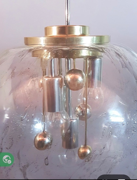 Image 1 of  Doria Leuchten Glazen Plafondlamp Grote Bol, Jaren 1970