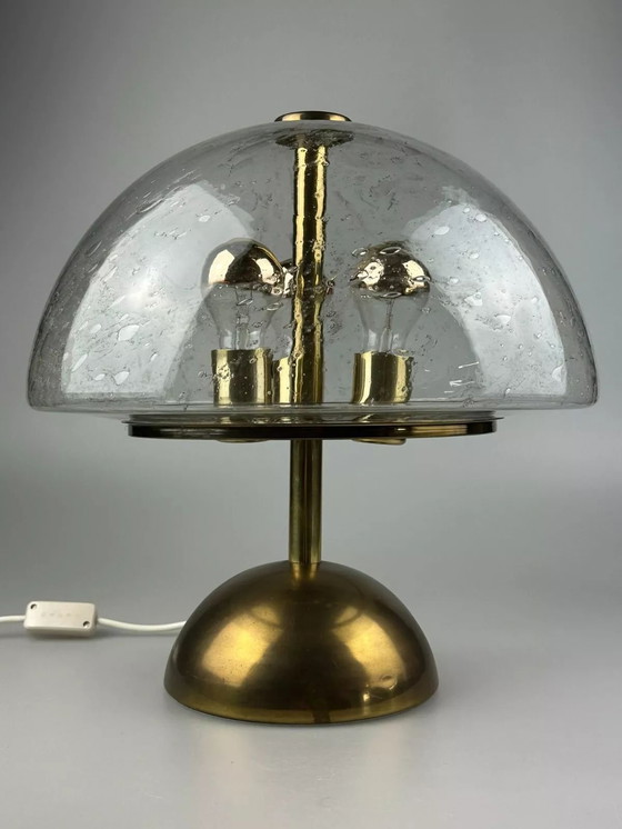 Image 1 of Lampe de table des années 60 70 Von Doria Leuchten Germany Verre & laiton Space Age