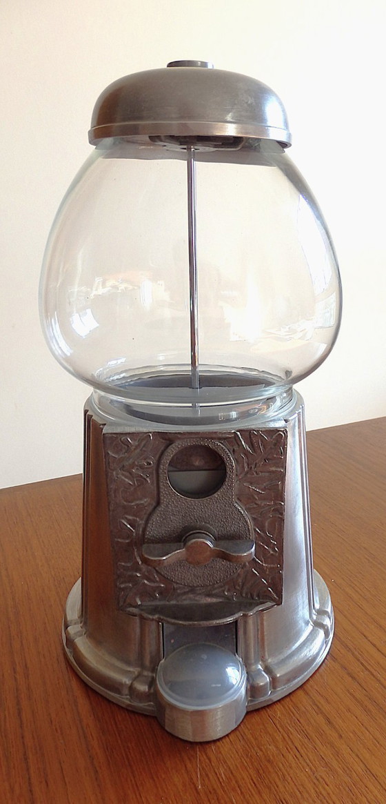 Image 1 of gum vending machine, M&M's, piggy bank