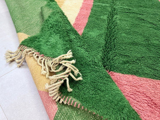 Image 1 of Grande tappeto di lana 4/3 m Verde, rosa e beige
