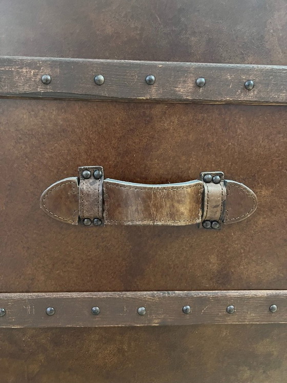 RH Leather Mayfair Steamer Trunk Double Chest - Vintage Cigar, Restoration Hardware, Chest of drawers, Metal (photo 4 of 9)