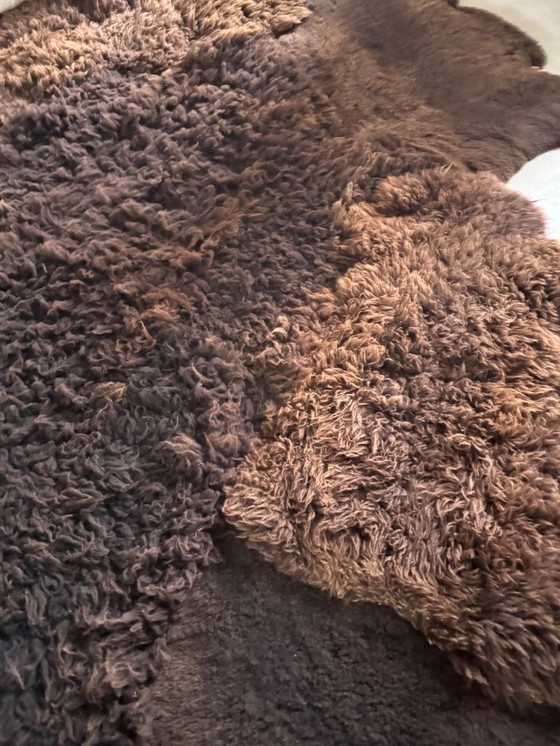 Image 1 of Huge, very luxurious, completely handmade, vintage sheepskin rug.