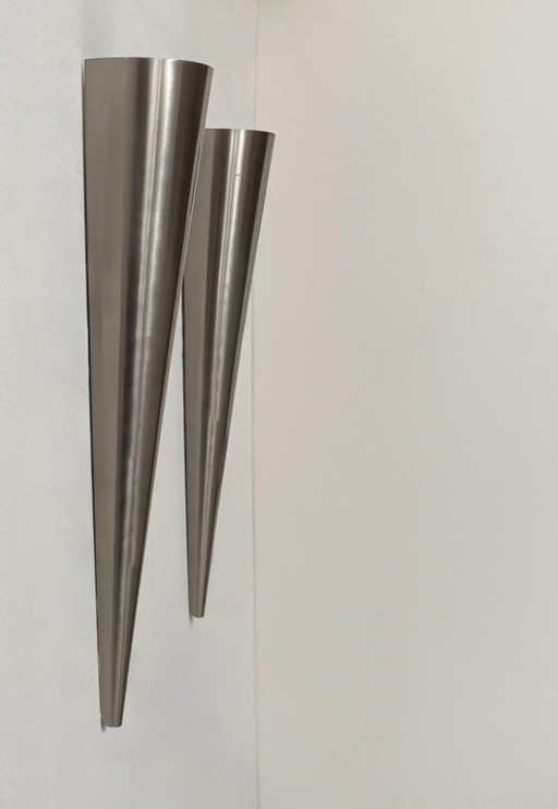 Paire d'applique vintage, métal, France 1980