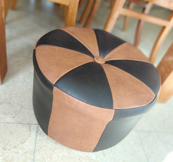 Meraviglioso pouf patchwork vintage anni settanta! – Vintage Amore, Poggiapiedi e pouf, Skai (photo 6 of 8)