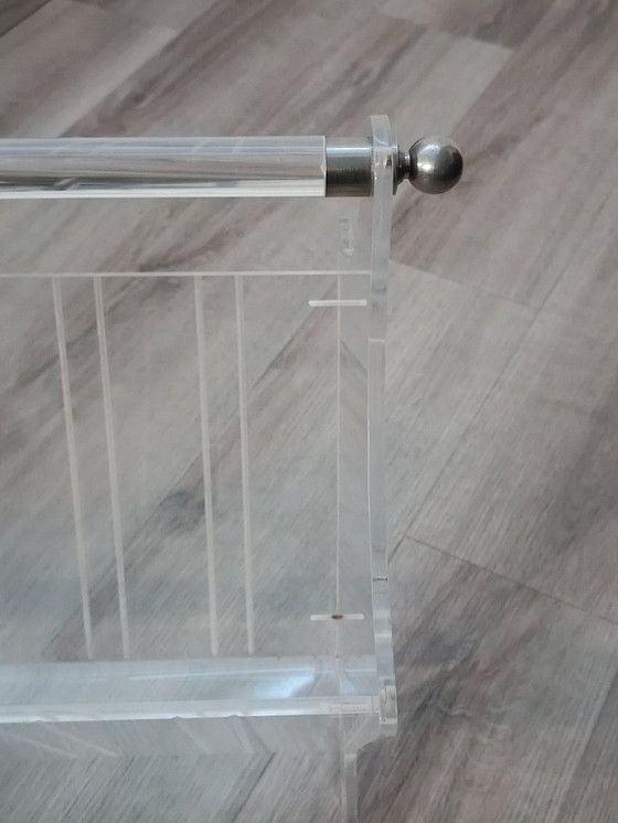 Image 1 of Vintage plexiglass magazine rack, France, 1980s