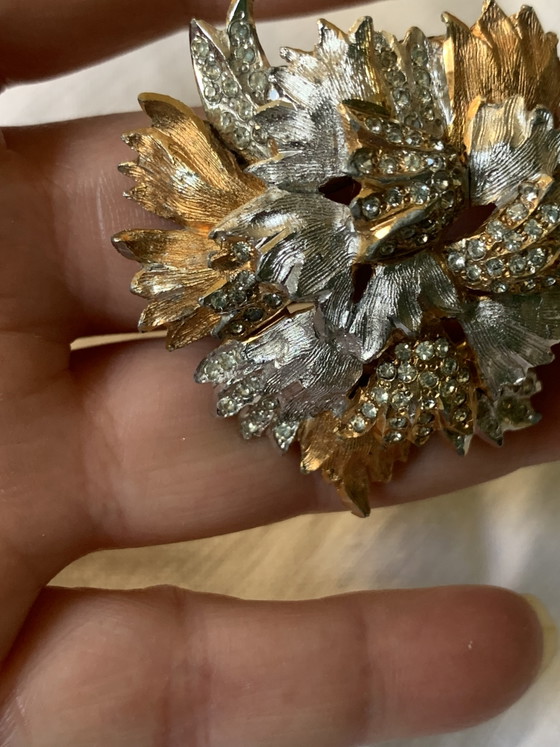 Broche Vintage Pierre Cardin - Style Space Age 3D - Fleur Or Ambré & Rhodium – Cadeaux, Metal, Other (photo 8 of 12)