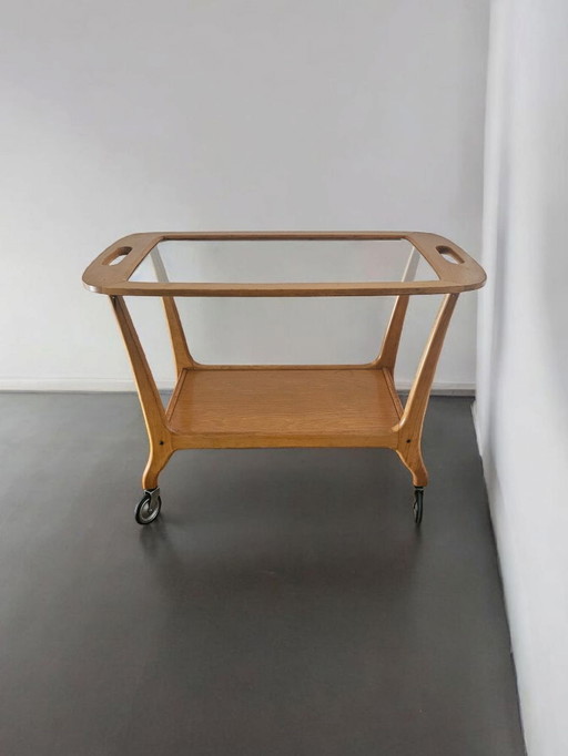 Mid Century Opal Chariot de service Chariot de bar années 1960