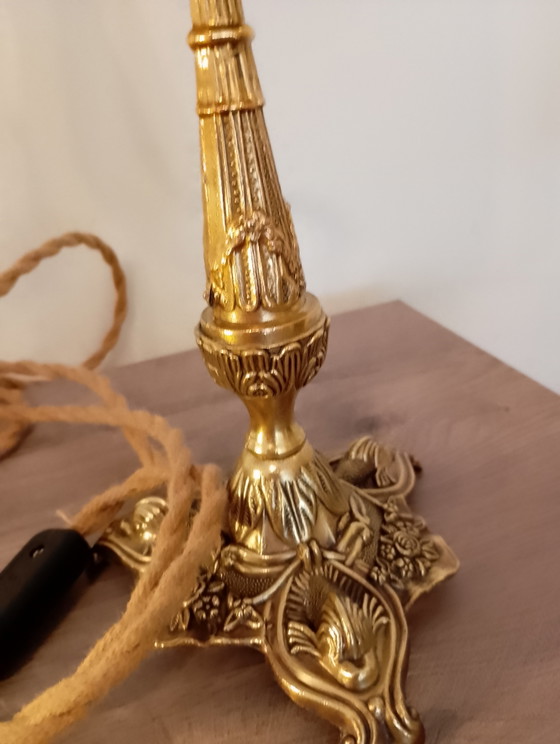 Image 1 of Pair of Italian gilt bronze dolphin lamps, Baroque style, restored Empire style
