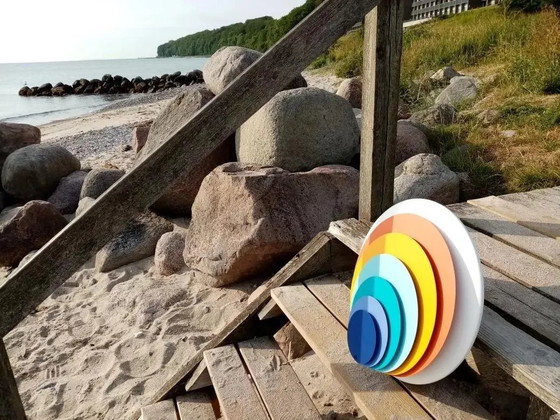 Image 1 of Jo Hammerborg "Diskos" Wall Pop Art Light for Fog & Morup, Danemark 1970 Space Age Mid-Century Modern