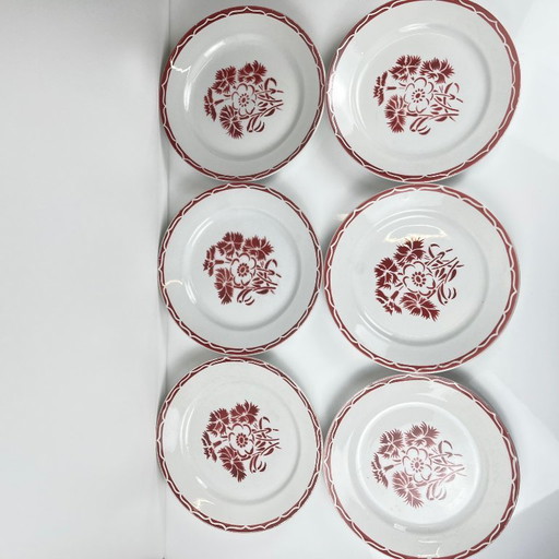 Set van 6 "Annecy" dinerborden, KG Lunéville, 20e eeuw