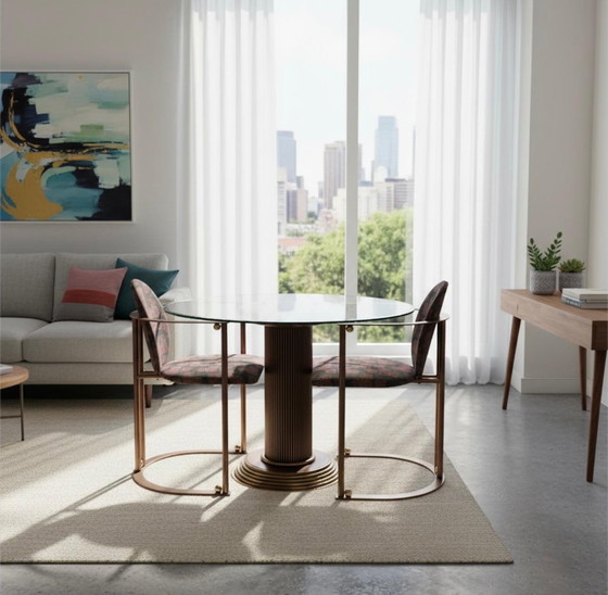 Image 1 of Set da pranzo vintage BELGO CHROM, tavolo e 2 sedie