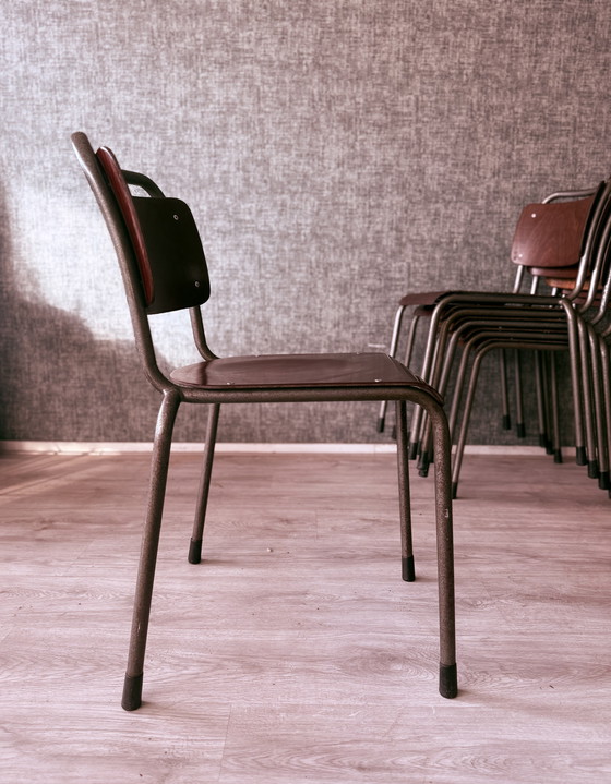 Image 1 of 6x Gispen ‘TU Delft’ 106 Chairs Pagholz, Netherlands, 1950s