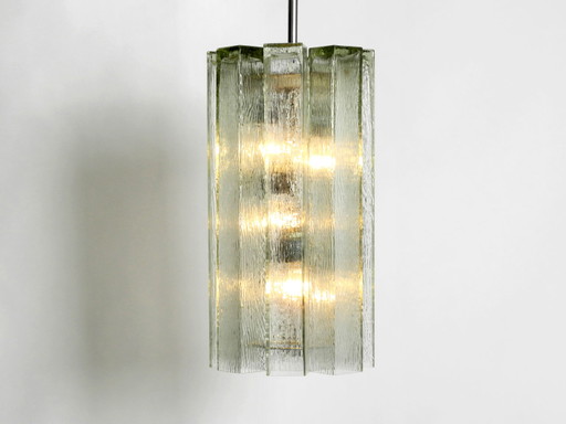 XXL Glas-Hängeleuchte von Doria | Mid Century Modern | brutalistisches Design
