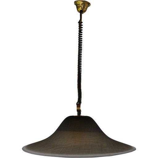 Lampada a sospensione in vetro vintage Peill Putzler anni '70