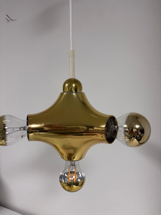 Vintage Cosack 'Gemini' Designer/Manufacturer: Gebrüder Cosack Molecule-Atomic Pendant lamp 1970s Gold (photo 13 of 14)