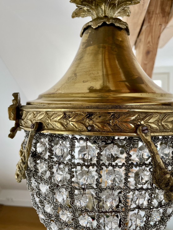 Image 1 of Klassische französische Kronleuchter-Pendelleuchte im Stil Louis XVI.