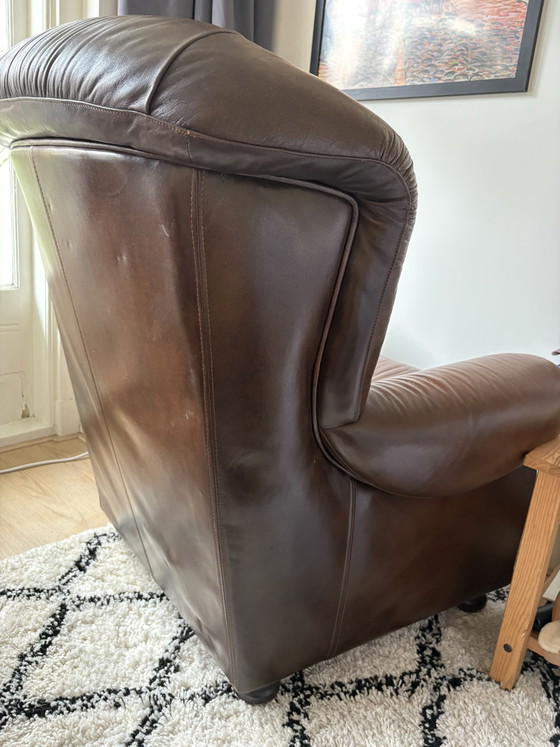 Vintage Armchair - Chesterfield Style – Leather, Wood (photo 8 of 12)