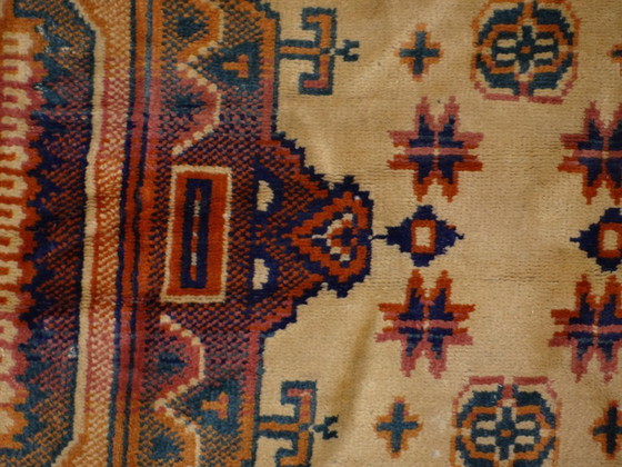 Image 1 of Kazak rug 180x150 cm vintage handmade oriental patterns ochre and burgundy