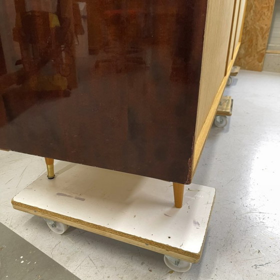Vintage Midcentury 5-door wardrobe hanging shelving disassemblable, Other, Beige (photo 15 of 15)