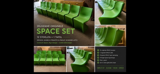 Image 1 of Original SPACE Design Stühle – Pinaffo & Scagnellato – 10 Stühle + Originaltisch