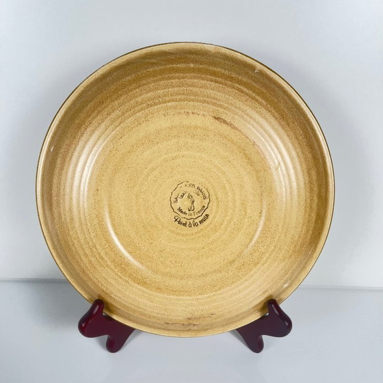 Image 1 of Set van 4 Salins-borden met groene rand, 20e eeuw