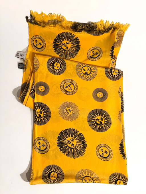 Piero Fornasetti „Sole“ Seidenfoulard aus den 1980er Jahren – decoratieve objecten, Silk, Surrealism