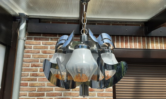 Image 1 of Mezzaga Murano hanglamp , 1970 , Carlo Nazon ontwerp , Italië