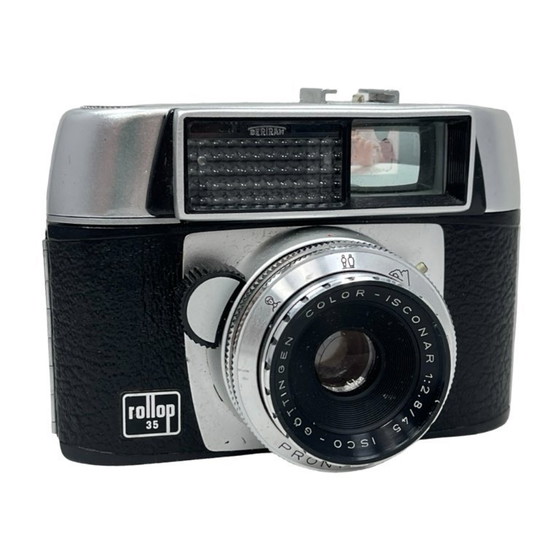 Image 1 of Cámara alemana Rollop 35 Isco Göttingen Color-Isconar 2.8/45, de la década de 1960, en funcionamiento.
