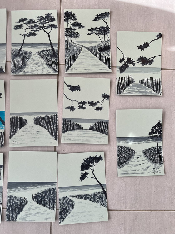 Image 1 of Set of 14 sketches, 21x15cm