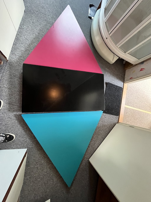 Dining table magenta/aquamarine - 6 pers.