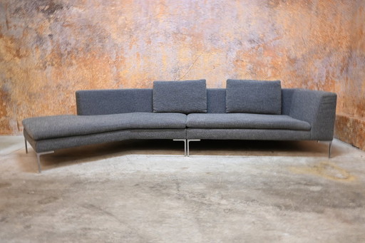 B&B Italia Charles Grau Stoff Designer Ecksofa