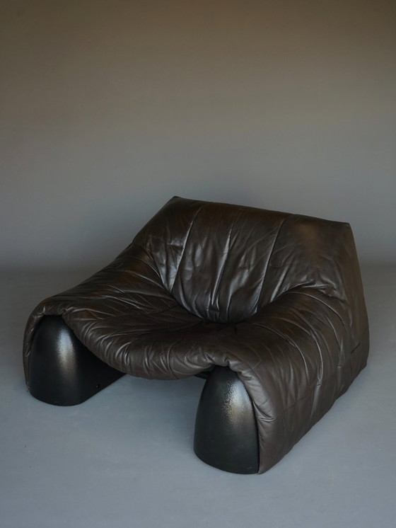 Image 1 of Amak Lounge Chair aus braunem Leder von Annie Hieronimus für Cinna, 1980er Jahre