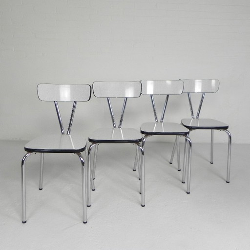 Set of 4 formica dining table chairs, 1960s