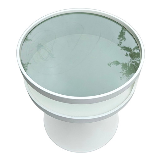 Space Age - Vintage OPAL Luna lamp table / side table pearl white from the ca. 1960s / 1970s