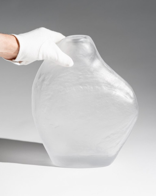Rare Unique Peill & Putzler Sculptural Satin Glass Vase West Germany 1970s–1980s