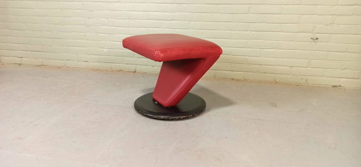 Leolux leren hocker voetstoel voetbankje