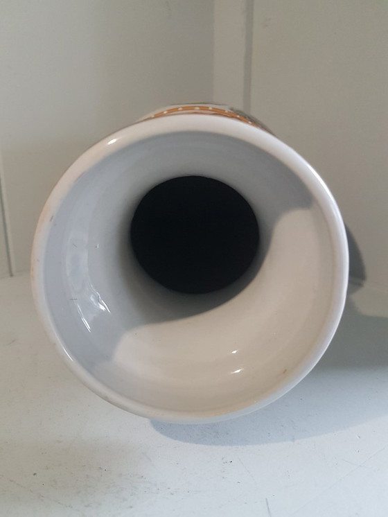 Image 1 of Chinese vase - hand-painted - relief speckles - marked