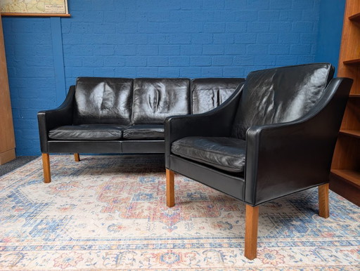 Vintage sofa and armchair, Model 2209 and 2207, Børge Mogensen for Fredericia Stolefabrik, 1960s
