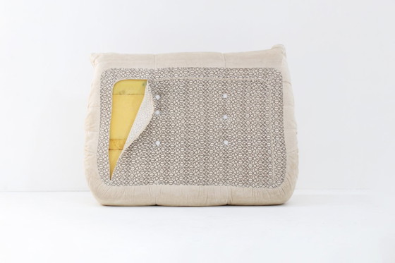 Image 1 of Vintage Togo 2 zits sofa beige velvet ligne roset Michel Ducaroy