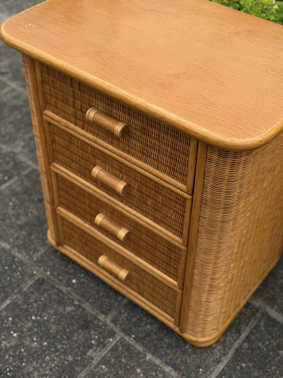 Image 1 of 1970s rattan chest of drawers