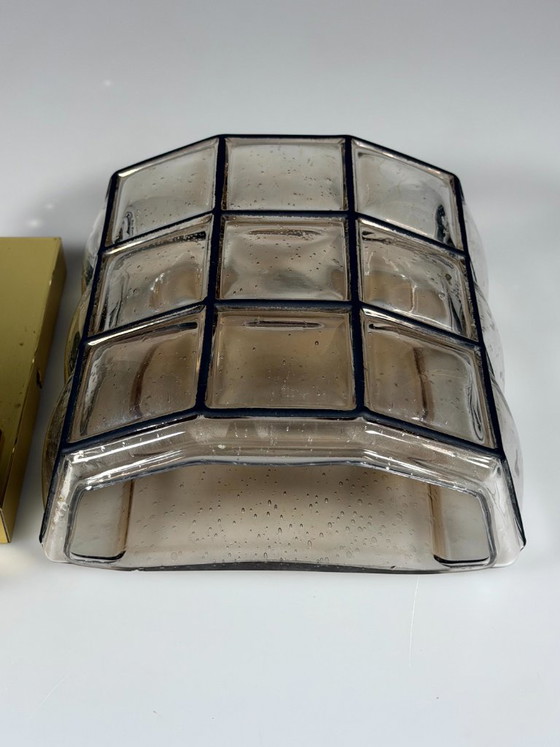 Image 1 of 60er 70er Jahre Wandlampe Wall Sconce Glashütte Limburg Germany Glas & Metall