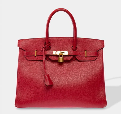 Sac HERMES Birkin 35 en Cuir Rouge - 103417
